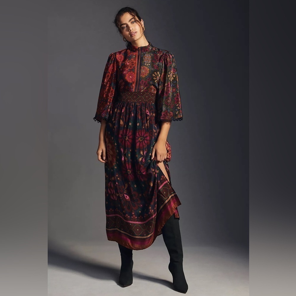NWT Farm x Anthropologie Mock Neck Dress Size XS